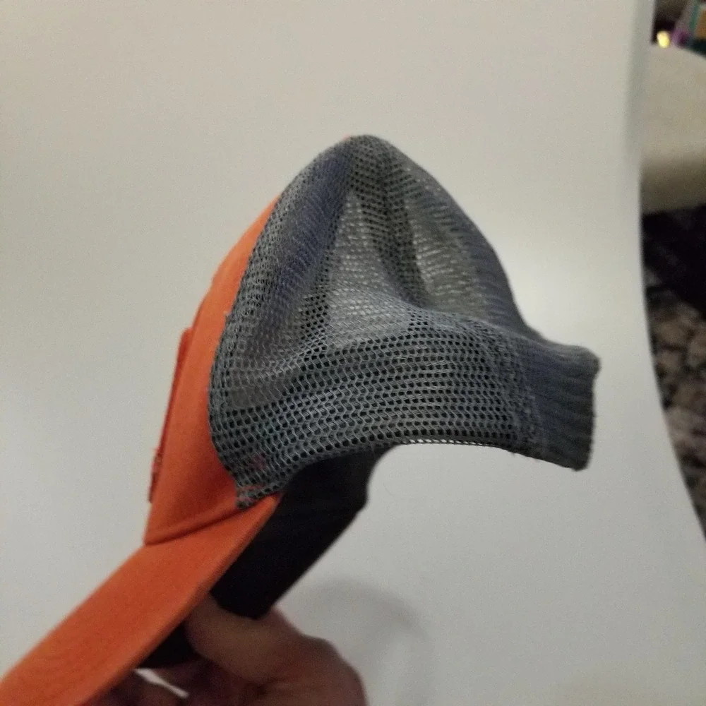 Patagonia Hat Cap Snapback Orange Gray Mesh Trucker Style Outdoor Hiking